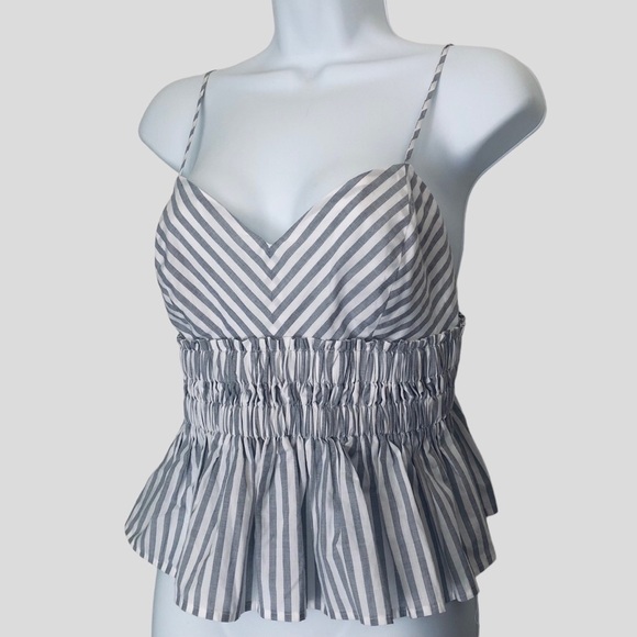 NWT Express Striped Cotton Peplum Camisole - Picture 7 of 14
